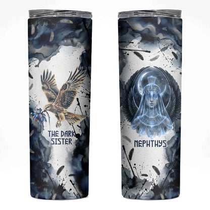 Nephthys Egyptian Skinny Tumbler The Dark Sister Falcon Wings Moon Veil