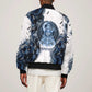 Nephthys Egyptian Sleeve Zip Bomber Jacket The Dark Sister Falcon Wings Moon Veil
