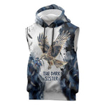 Nephthys Egyptian Sleeveless Hoodie The Dark Sister Falcon Wings Moon Veil