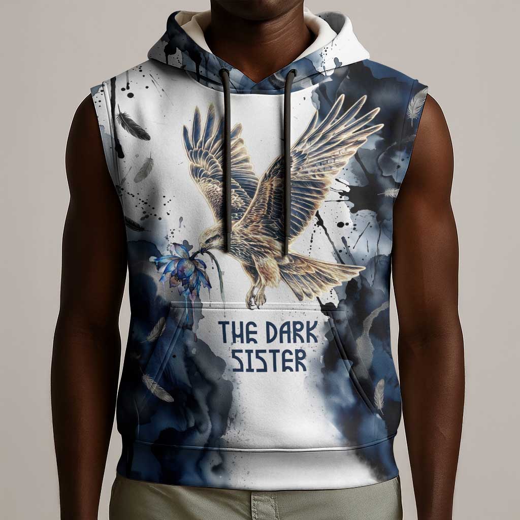 Nephthys Egyptian Sleeveless Hoodie The Dark Sister Falcon Wings Moon Veil