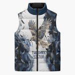 Nephthys Egyptian Sleeveless Puffer Jacket The Dark Sister Falcon Wings Moon Veil