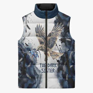 Nephthys Egyptian Sleeveless Puffer Jacket The Dark Sister Falcon Wings Moon Veil