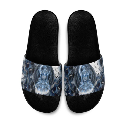 Nephthys Egyptian Slide Sandals The Dark Sister Falcon Wings Moon Veil