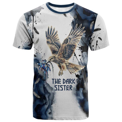 Nephthys Egyptian T shirt The Dark Sister Falcon Wings Moon Veil