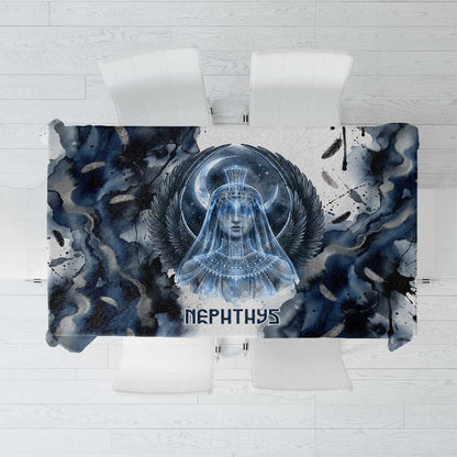 Nephthys Egyptian Tablecloth The Dark Sister Falcon Wings Moon Veil