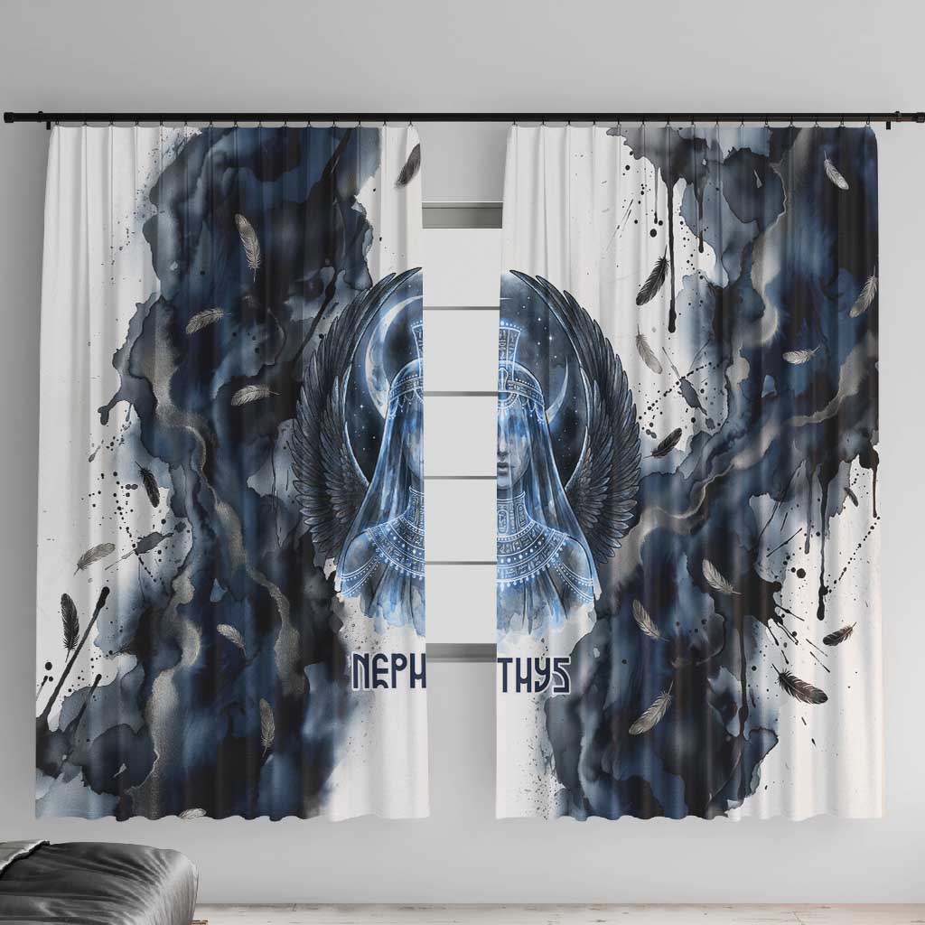 Nephthys Egyptian Window Curtain The Dark Sister Falcon Wings Moon Veil