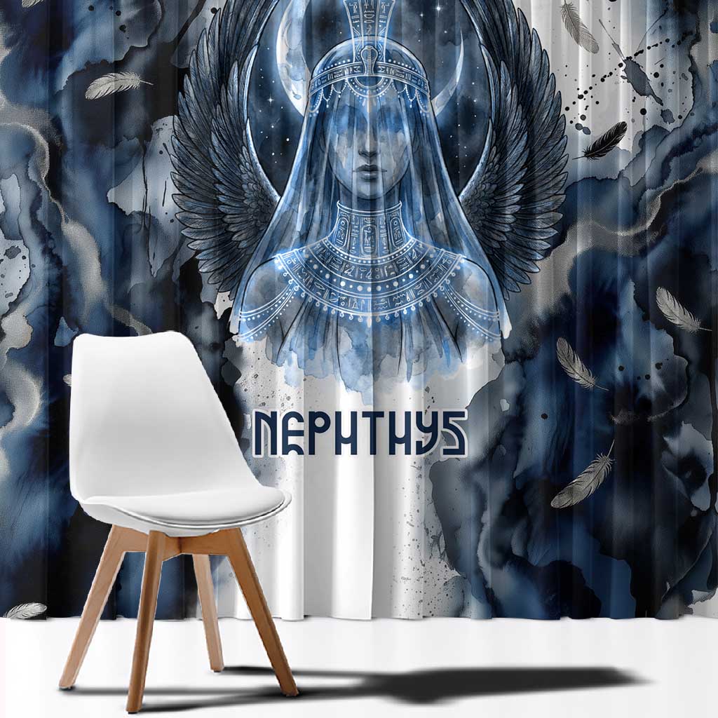 Nephthys Egyptian Window Curtain The Dark Sister Falcon Wings Moon Veil