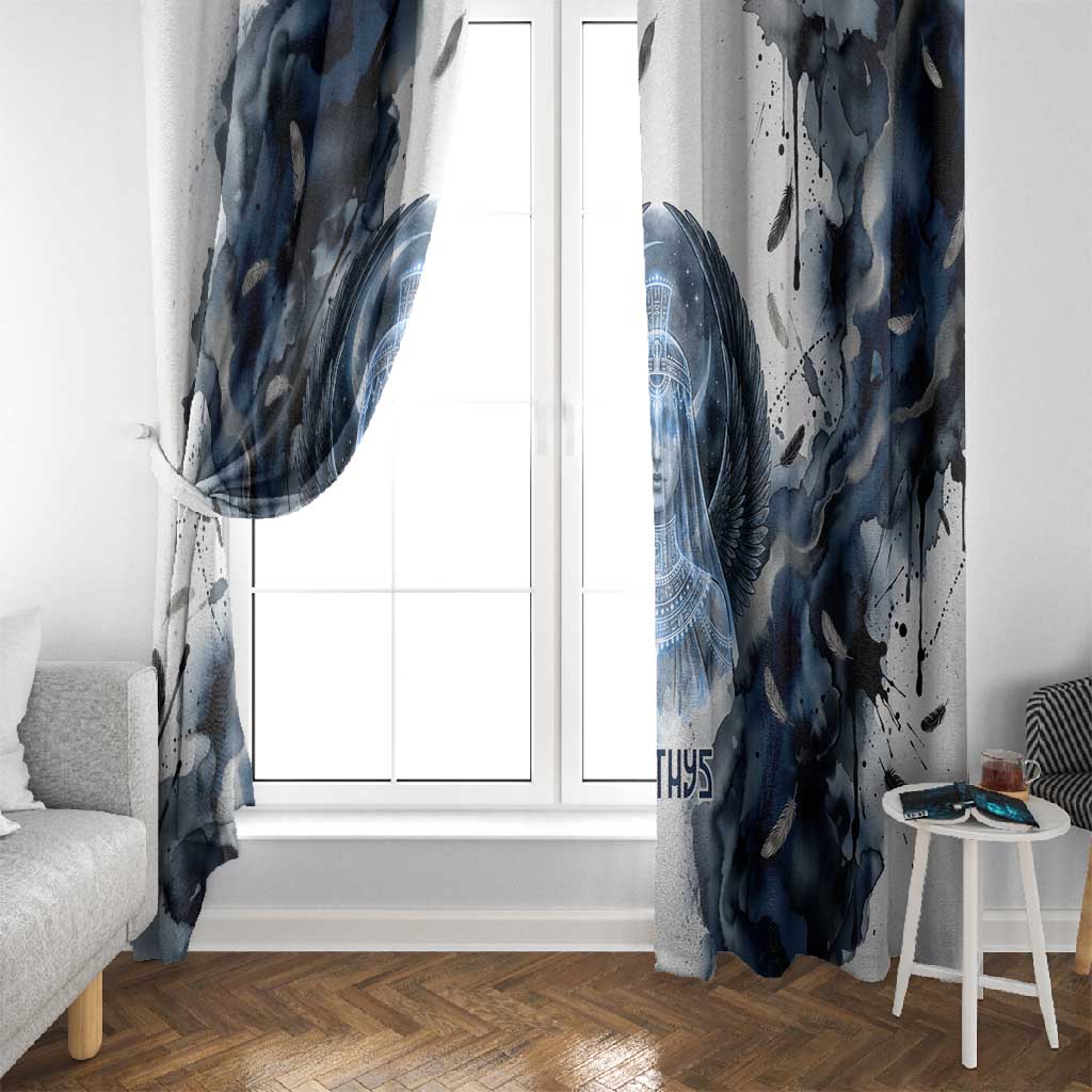 Nephthys Egyptian Window Curtain The Dark Sister Falcon Wings Moon Veil