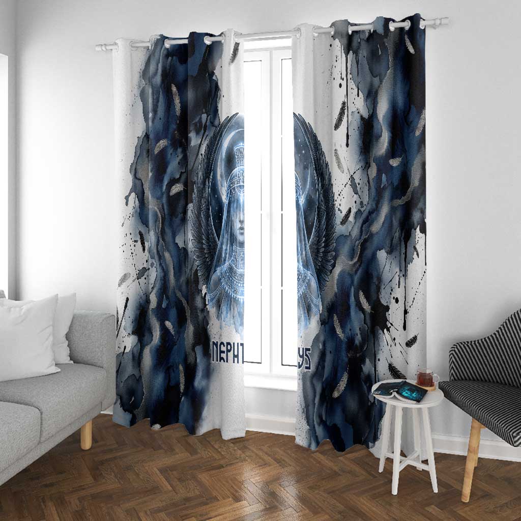 Nephthys Egyptian Window Curtain The Dark Sister Falcon Wings Moon Veil