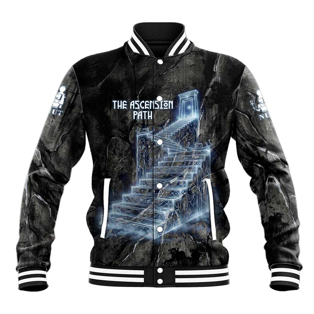 Nut Baseball Jacket Egyptian Keeper of Souls Celestial Stairway Ascension Path Cosmic Goddess of the Night Sky
