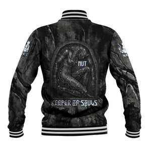 Nut Baseball Jacket Egyptian Keeper of Souls Celestial Stairway Ascension Path Cosmic Goddess of the Night Sky