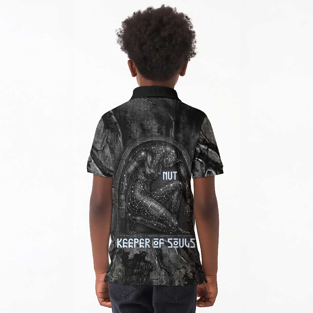 Nut Kid Polo Shirt Egyptian Keeper of Souls Celestial Stairway Ascension Path Cosmic Goddess of the Night Sky