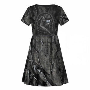 Nut Kid Short Sleeve Dress Egyptian Keeper of Souls Celestial Stairway Ascension Path Cosmic Goddess of the Night Sky