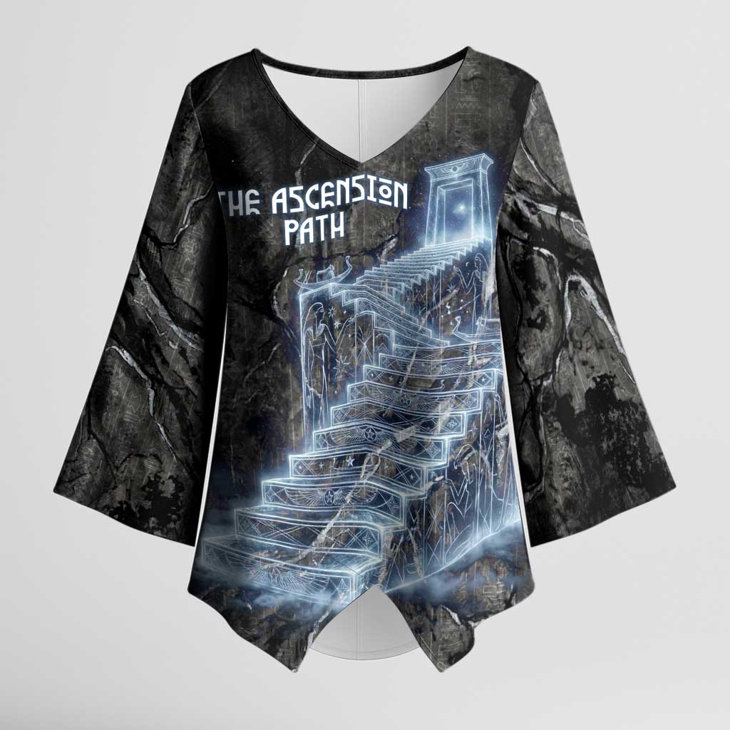 Nut Kimono Sleeve Blouse Egyptian Keeper of Souls Celestial Stairway Ascension Path Cosmic Goddess of the Night Sky