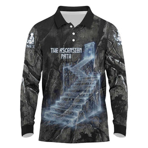 Nut Long Sleeve Polo Shirt Egyptian Keeper of Souls Celestial Stairway Ascension Path Cosmic Goddess of the Night Sky
