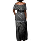 Nut Off Shoulder Maxi Dress Egyptian Keeper of Souls Celestial Stairway Ascension Path Cosmic Goddess of the Night Sky