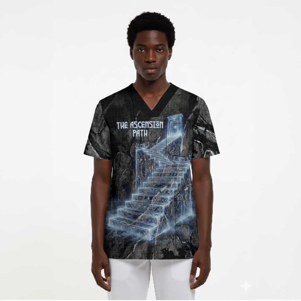 Nut Scrub Top Egyptian Keeper of Souls Celestial Stairway Ascension Path Cosmic Goddess of the Night Sky