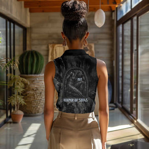 Nut Women Sleeveless Polo Shirt Egyptian Keeper of Souls Celestial Stairway Ascension Path Cosmic Goddess of the Night Sky