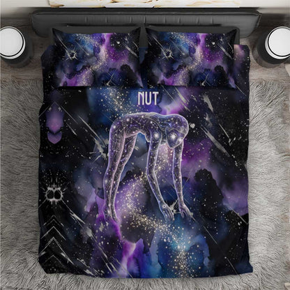 Nut Egyptian Bedding Set She Who Bore the Gods Galactic Vessel Cosmic Goddess Star Map