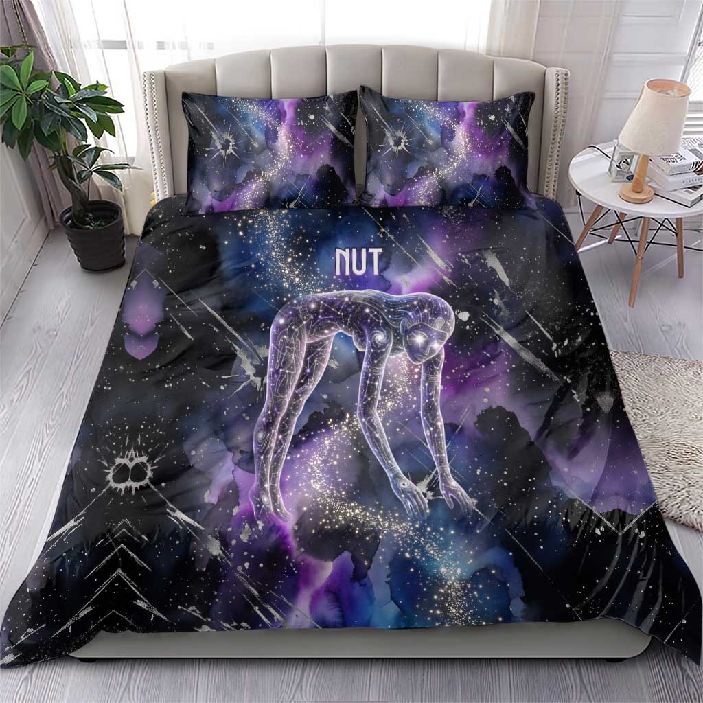 Nut Egyptian Bedding Set She Who Bore the Gods Galactic Vessel Cosmic Goddess Star Map