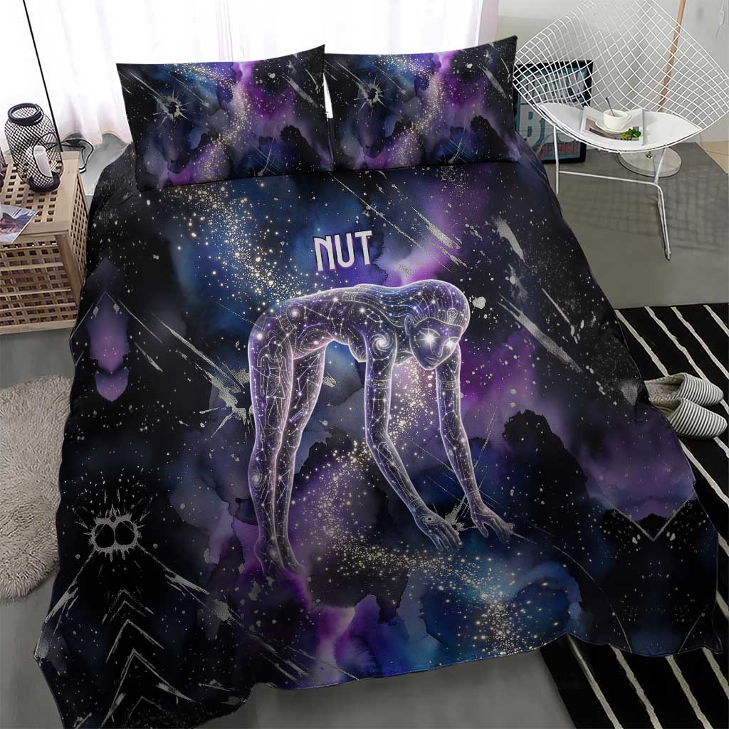 Nut Egyptian Bedding Set She Who Bore the Gods Galactic Vessel Cosmic Goddess Star Map