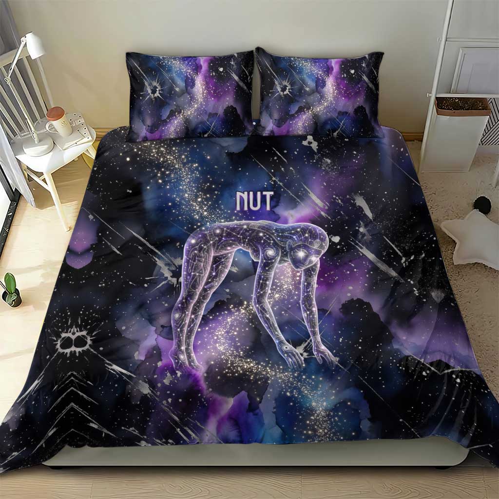 Nut Egyptian Bedding Set She Who Bore the Gods Galactic Vessel Cosmic Goddess Star Map