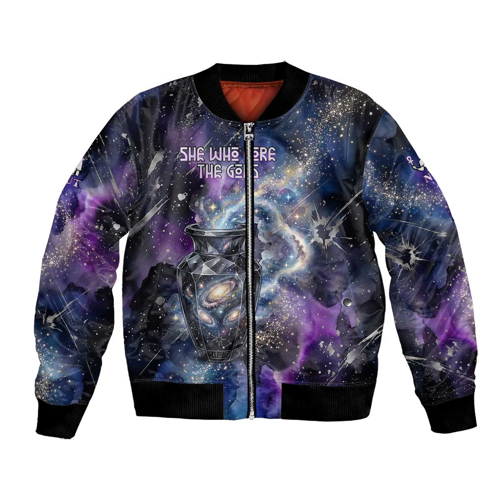 Nut Egyptian Bomber Jacket She Who Bore the Gods Galactic Vessel Cosmic Goddess Star Map