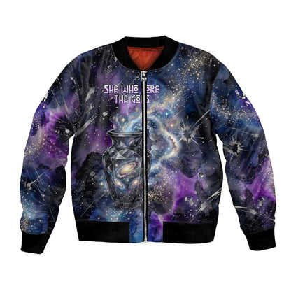 Nut Egyptian Bomber Jacket She Who Bore the Gods Galactic Vessel Cosmic Goddess Star Map