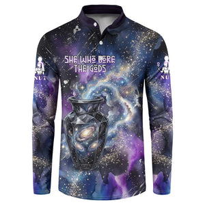 Nut Egyptian Button Sweatshirt She Who Bore the Gods Galactic Vessel Cosmic Goddess Star Map
