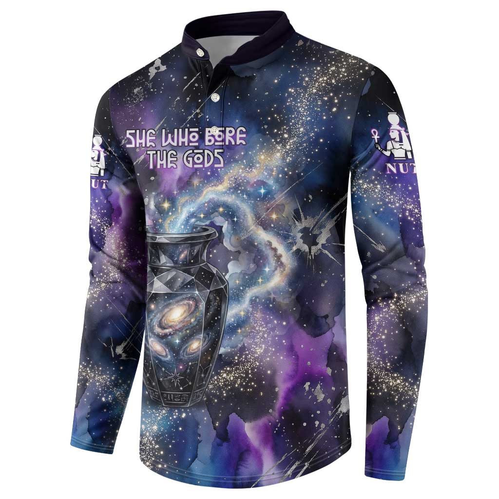 Nut Egyptian Button Sweatshirt She Who Bore the Gods Galactic Vessel Cosmic Goddess Star Map