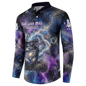 Nut Egyptian Button Sweatshirt She Who Bore the Gods Galactic Vessel Cosmic Goddess Star Map