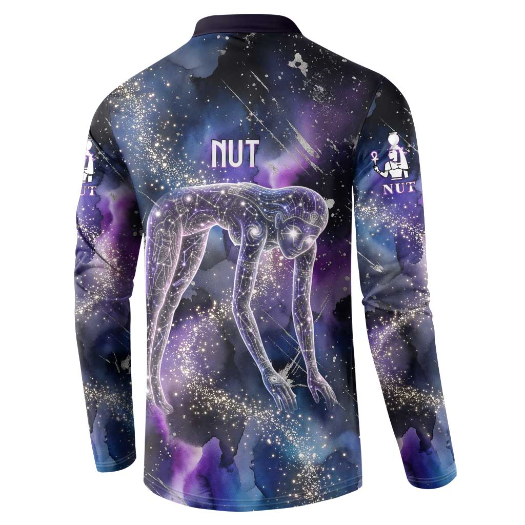 Nut Egyptian Button Sweatshirt She Who Bore the Gods Galactic Vessel Cosmic Goddess Star Map