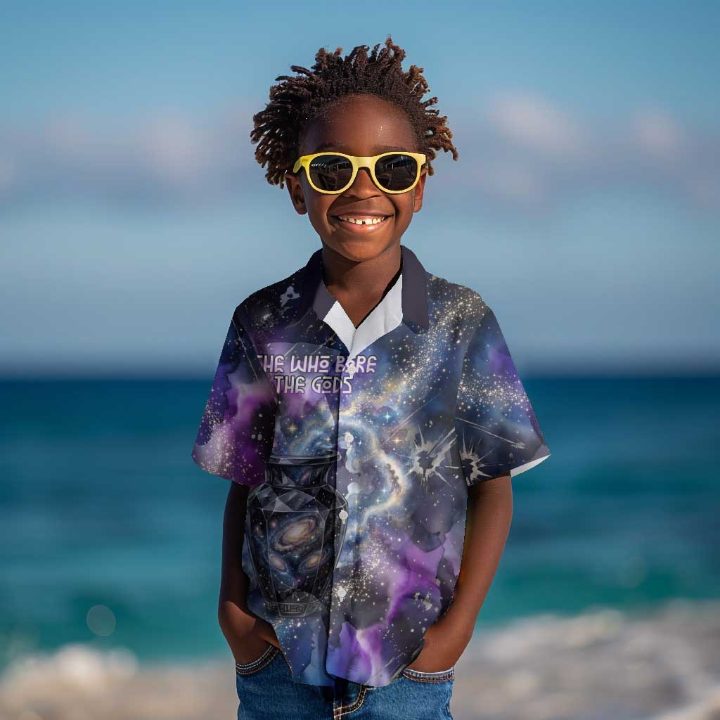 Nut Egyptian Kid Hawaiian Shirt She Who Bore the Gods Galactic Vessel Cosmic Goddess Star Map