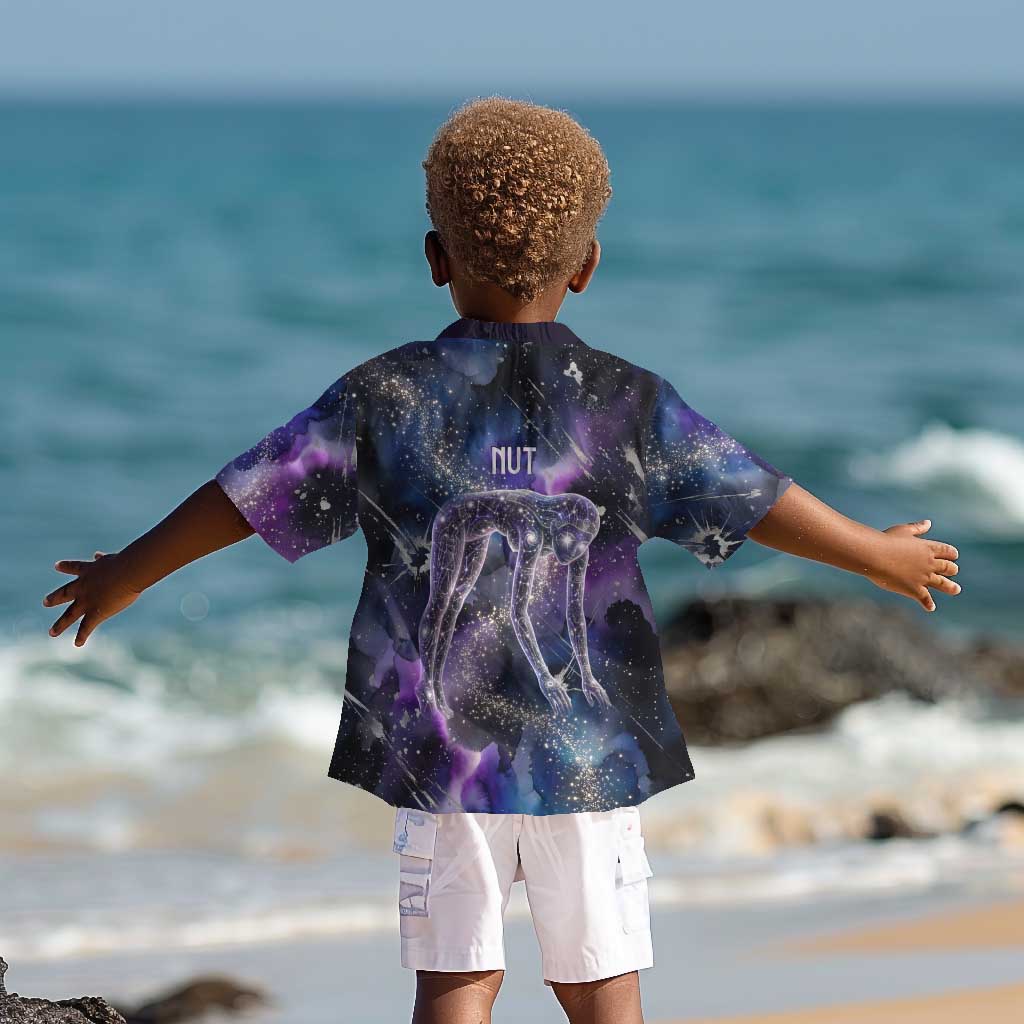 Nut Egyptian Kid Hawaiian Shirt She Who Bore the Gods Galactic Vessel Cosmic Goddess Star Map