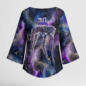 Nut Egyptian Kimono Sleeve Blouse She Who Bore the Gods Galactic Vessel Cosmic Goddess Star Map