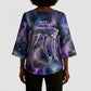 Nut Egyptian Kimono Sleeve Blouse She Who Bore the Gods Galactic Vessel Cosmic Goddess Star Map