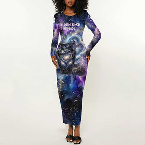 Nut Egyptian Long Sleeve Bodycon Dress She Who Bore the Gods Galactic Vessel Cosmic Goddess Star Map