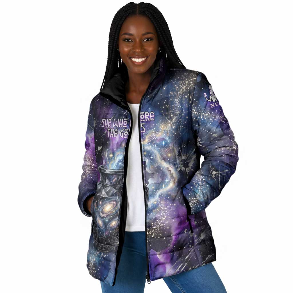 Nut Egyptian Padded Jacket She Who Bore the Gods Galactic Vessel Cosmic Goddess Star Map
