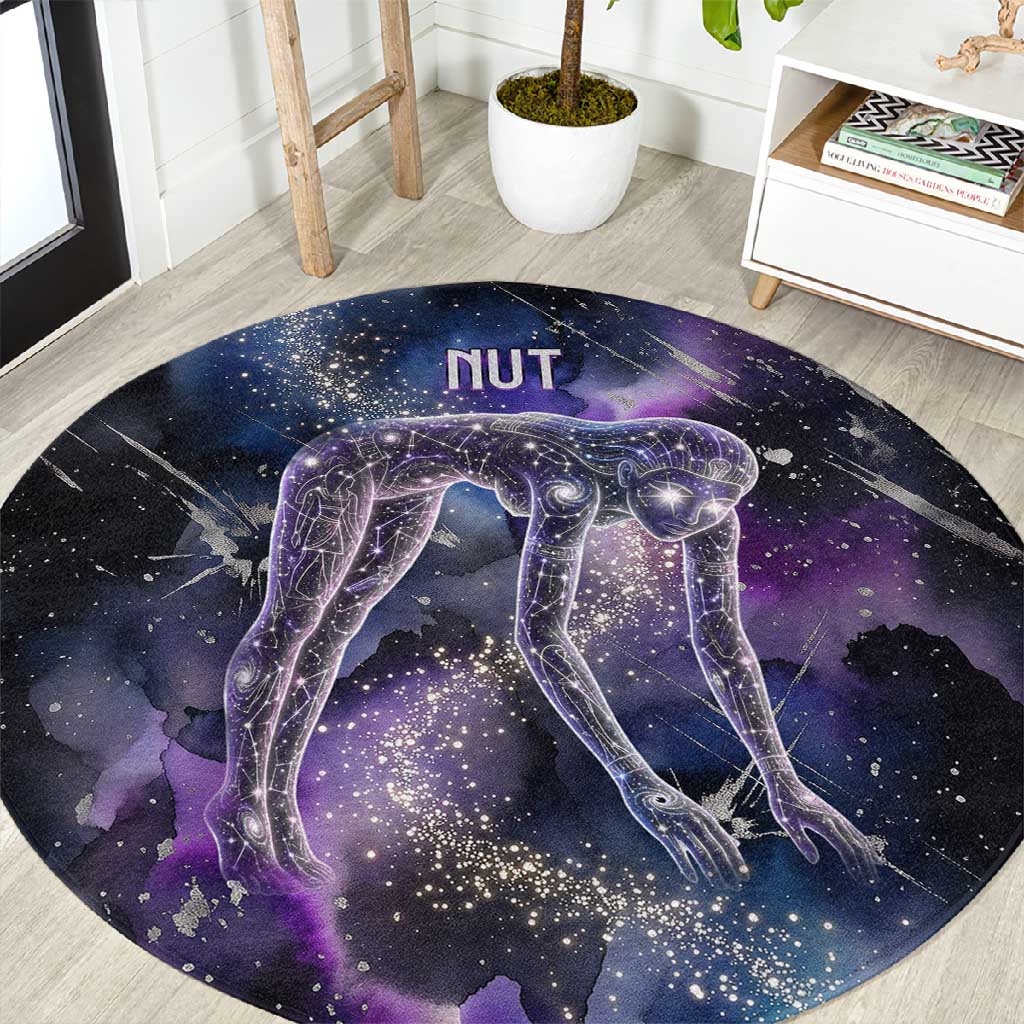 Nut Egyptian Round Carpet She Who Bore the Gods Galactic Vessel Cosmic Goddess Star Map