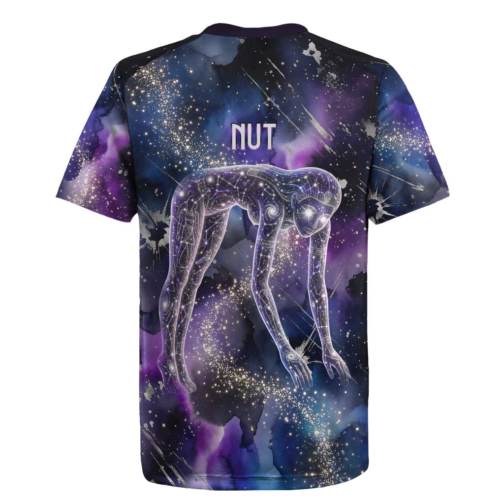 Nut Egyptian Rugby Jersey She Who Bore the Gods Galactic Vessel Cosmic Goddess Star Map