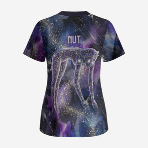 Nut Egyptian Scrub Top She Who Bore the Gods Galactic Vessel Cosmic Goddess Star Map