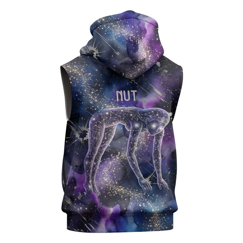 Nut Egyptian Sleeveless Hoodie She Who Bore the Gods Galactic Vessel Cosmic Goddess Star Map
