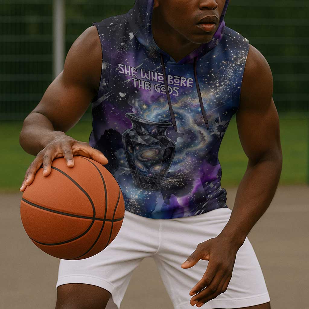 Nut Egyptian Sleeveless Hoodie She Who Bore the Gods Galactic Vessel Cosmic Goddess Star Map