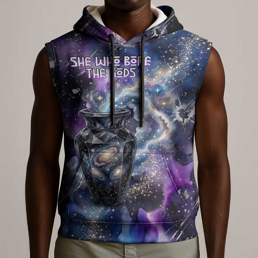 Nut Egyptian Sleeveless Hoodie She Who Bore the Gods Galactic Vessel Cosmic Goddess Star Map