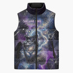 Nut Egyptian Sleeveless Puffer Jacket She Who Bore the Gods Galactic Vessel Cosmic Goddess Star Map