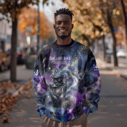 Nut Egyptian Sweatshirt She Who Bore the Gods Galactic Vessel Cosmic Goddess Star Map