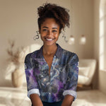 Nut Egyptian Women Casual Shirt She Who Bore the Gods Galactic Vessel Cosmic Goddess Star Map