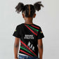 Burundi Kid T shirt with Athletics Runners Black Red Green Flag Spirit