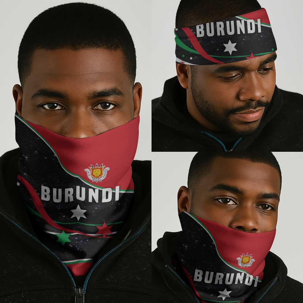 Burundi Neck Gaiter Athletics Runners Black Red Green Flag Spirit TS04