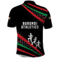 Burundi Polo Shirt with Athletics Runners Black Red Green Flag Spirit